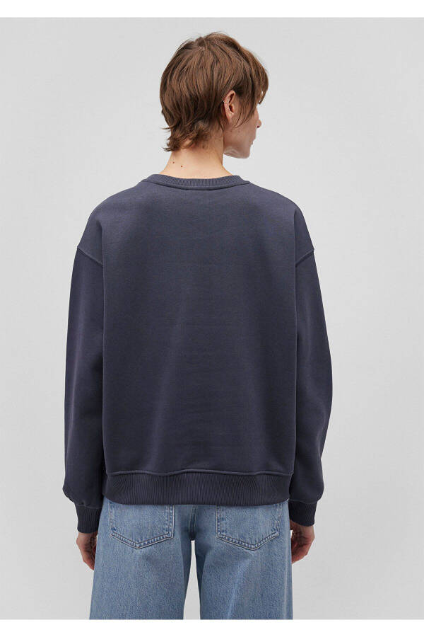 Bisiklet Yaka Lacivert Basic Sweatshirt 1610198-70726 - 5