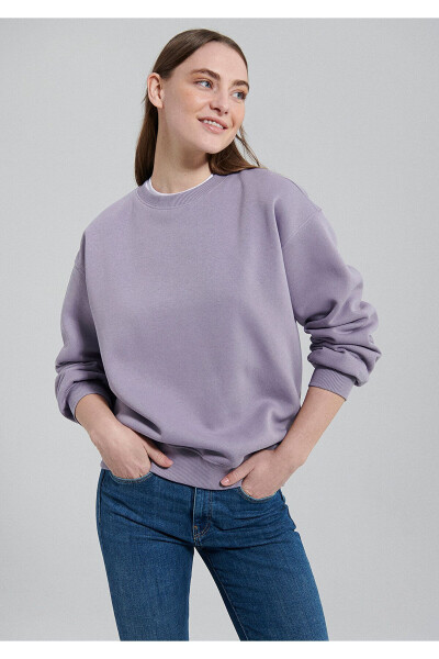 Bisiklet Yaka Lila Basic Sweatshirt 1610198-70556 - 15