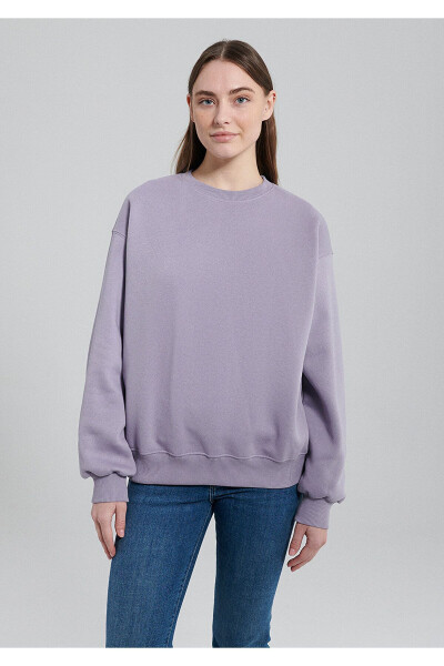 Bisiklet Yaka Lila Basic Sweatshirt 1610198-70556 - 17