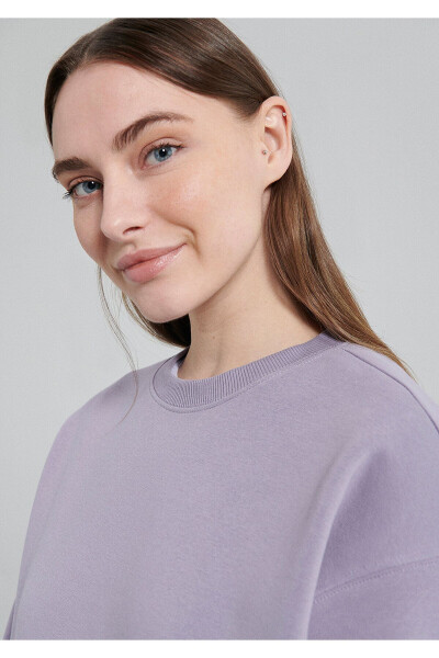 Bisiklet Yaka Lila Basic Sweatshirt 1610198-70556 - 13