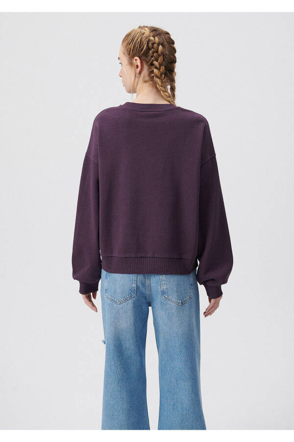 Bisiklet Yaka Mor Basic Sweatshirt 1611770-70635 - 22