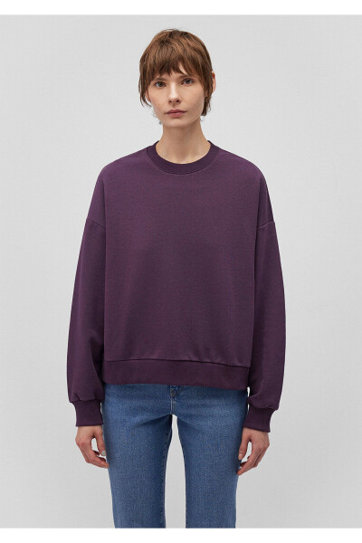 Bisiklet Yaka Mor Basic Sweatshirt 1611770-70635 - 15