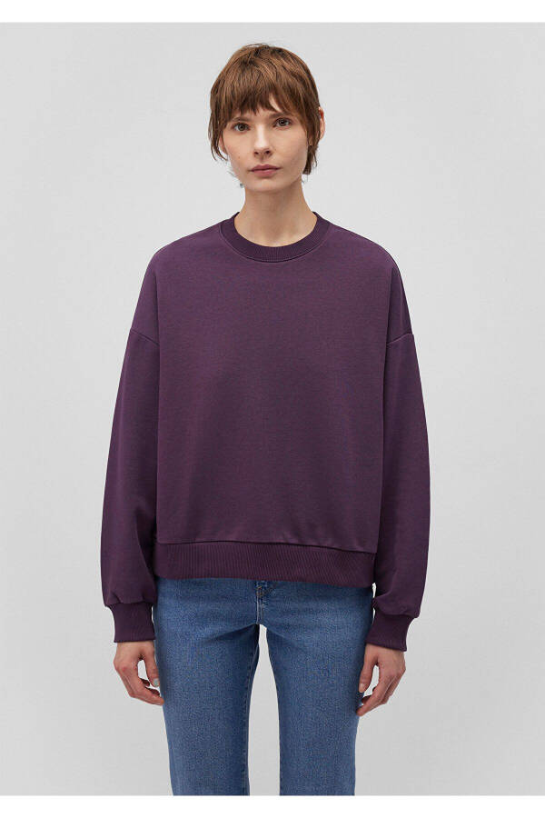 Bisiklet Yaka Mor Basic Sweatshirt 1611770-70635 - 9