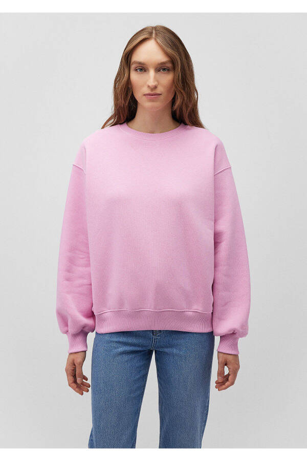 Bisiklet Yaka Pembe Basic Sweatshirt 1610198-71117 - 24