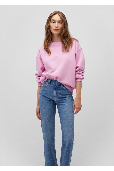 Bisiklet Yaka Pembe Basic Sweatshirt 1610198-71117 - 15