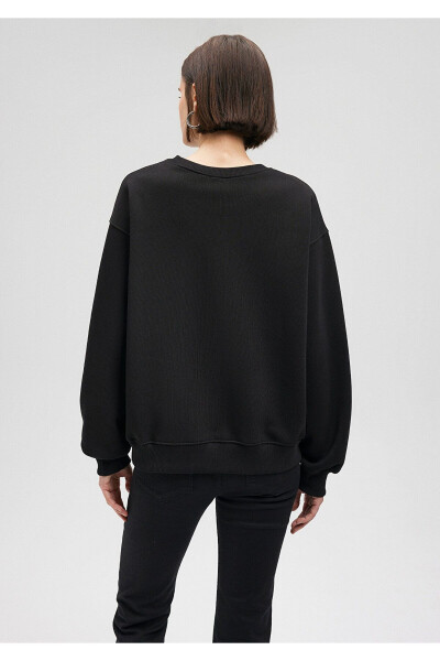 Bisiklet Yaka Siyah Basic Sweatshirt 1610198-900 - 11