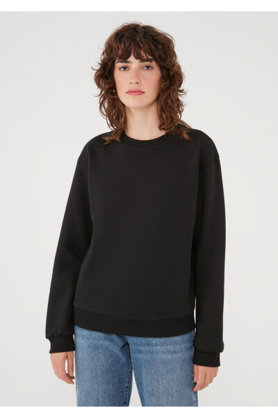 Bisiklet Yaka Siyah Sweatshirt 8816126-900 - 3