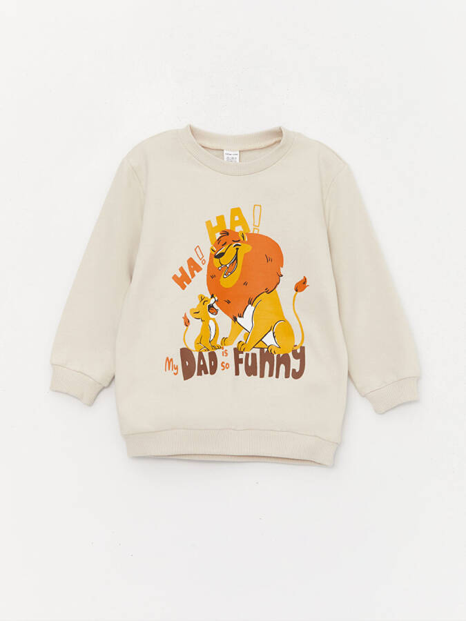 Bisiklet Yaka Uzun Kollu Baskılı Erkek Bebek Sweatshirt 2'li - 9