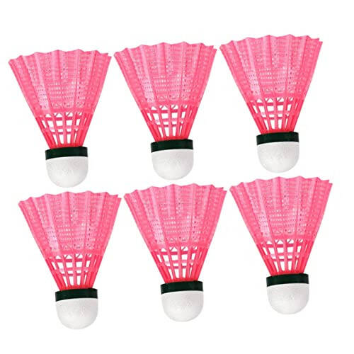 BIUDECO 6'lı Pembe Badminton Topu, Badminton İç Mekan Topu, Mantar Badminton Antrenman Topu, Badminton Ağı Havalı Badminton Topu, Naylon Badminton Çocuk Dayanıklı Seti - 6