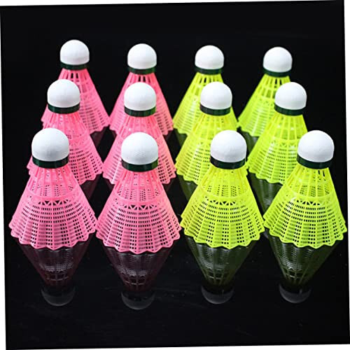 BIUDECO 6'lı Pembe Badminton Topu, Badminton İç Mekan Topu, Mantar Badminton Antrenman Topu, Badminton Ağı Havalı Badminton Topu, Naylon Badminton Çocuk Dayanıklı Seti - 7