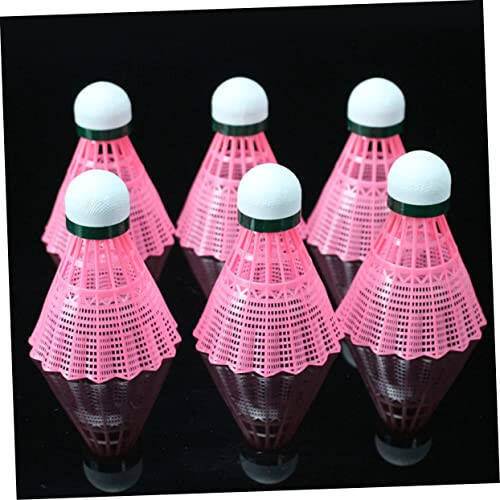 BIUDECO 6pcs Pink Badminton Shuttlecock Shuttle Badminton Interior Badminton Cork Badminton Training Birdies Badminton Net Air Badminton Shuttle Nylon Badminton Child Durable Set - 3