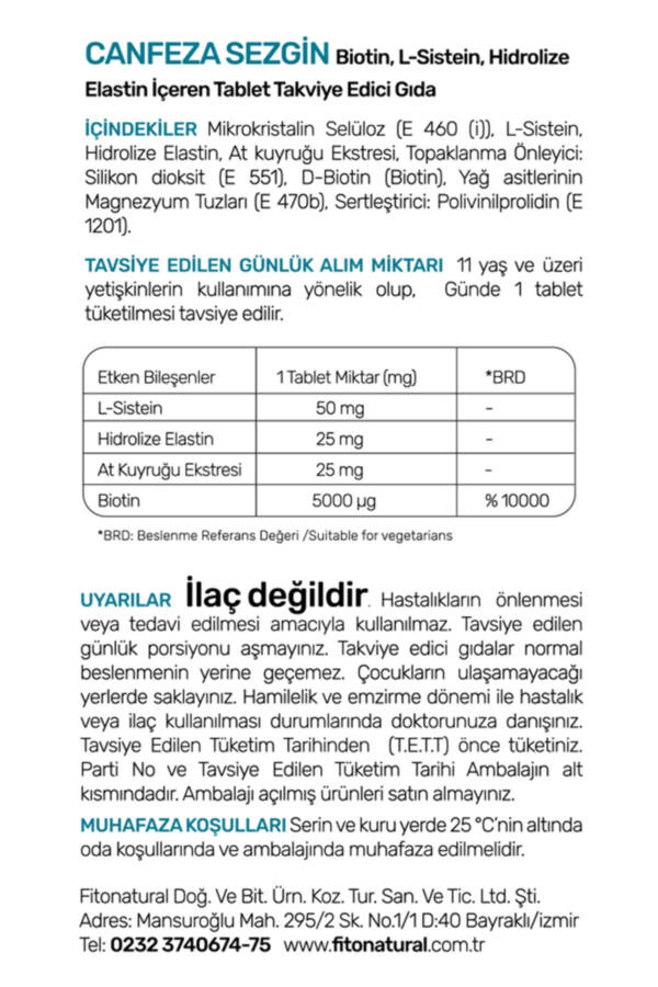 Biyotien L-sistein & Hidrolize Elastin & At Kuyruğu Ekstresi - 4