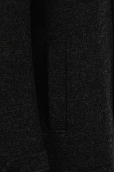 Black-1 Slim Fit Notch Lapel Epauletted Patterned Sports Tweed Coat - 9