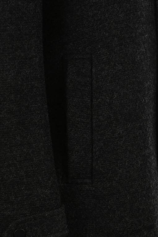 Black-1 Slim Fit Notch Lapel Epauletted Patterned Sports Tweed Coat - 9