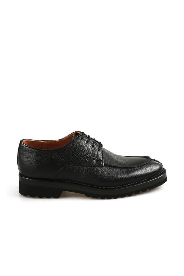 Black 100% Leather Eva Sole Oxford Casual Shoes - 1