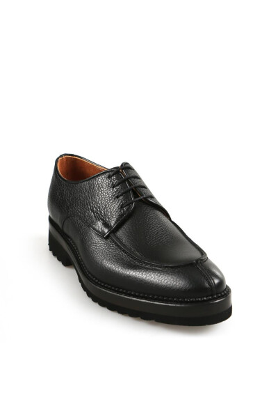 Black 100% Leather Eva Sole Oxford Casual Shoes - 2