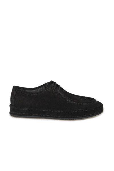 Black 100% leather lace-up casual suede shoes - 6