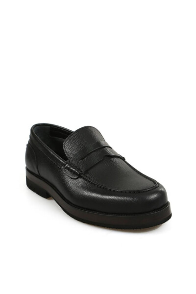 Black 100% Leather Loafer Eva Sole Casual Shoes - 2