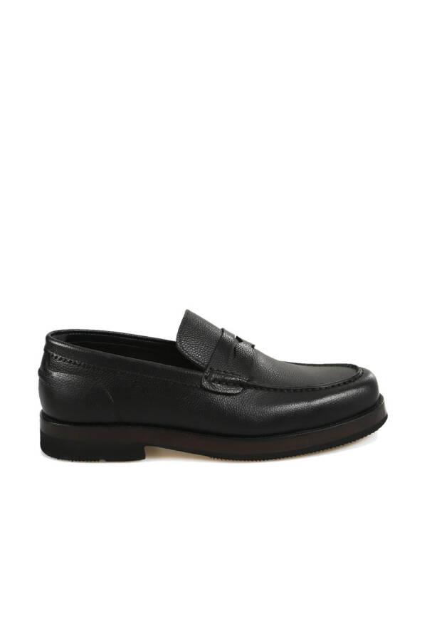 Black 100% Leather Loafer Eva Sole Casual Shoes - 1