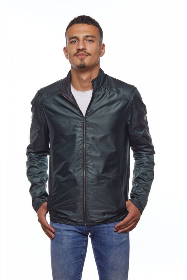 Black and green, reversible men's jacket - 4