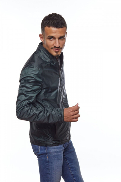 Black and green, reversible men's jacket - 5