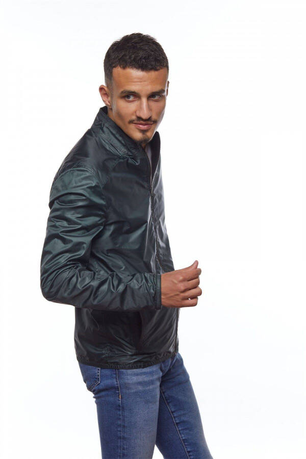 Black and green, reversible men's jacket - 5