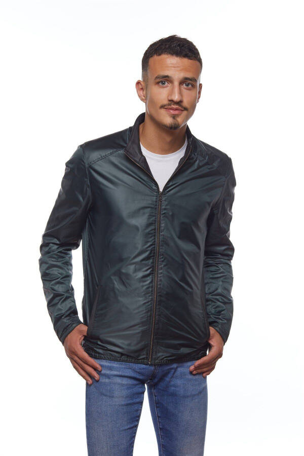 Black and green, reversible men's jacket - 6