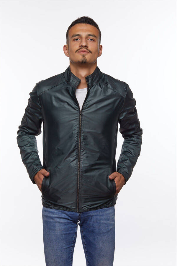 Black and green, reversible men's jacket - 7