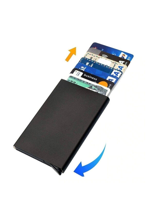 Black Automatic Mechanism Metal Credit Card Holder Business Card Case - 15