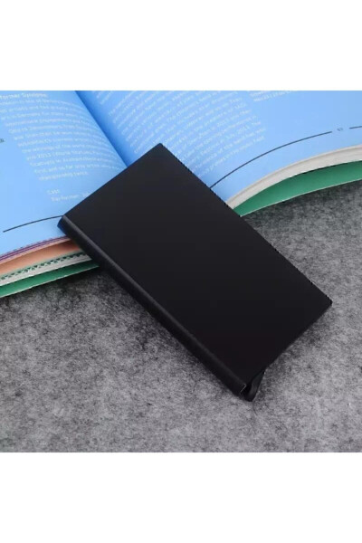 Black Automatic Mechanism Metal Credit Card Holder Business Card Case - 18