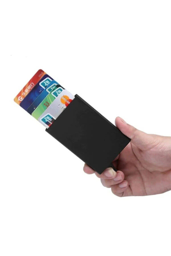 Black Automatic Mechanism Metal Credit Card Holder Business Card Case - 19