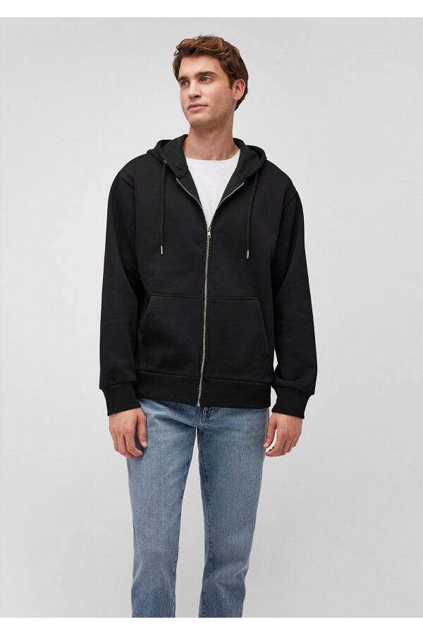 Black Basic Hoodie with Zipper 0s10277-900 - 2