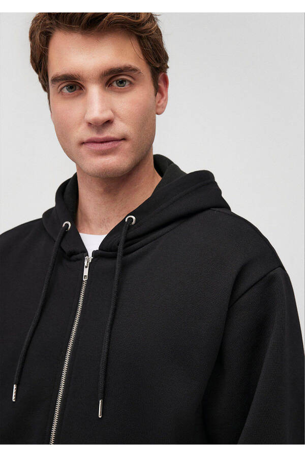 Black Basic Hoodie with Zipper 0s10277-900 - 5