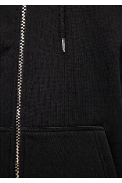 Black Basic Hoodie with Zipper 0s10277-900 - 6