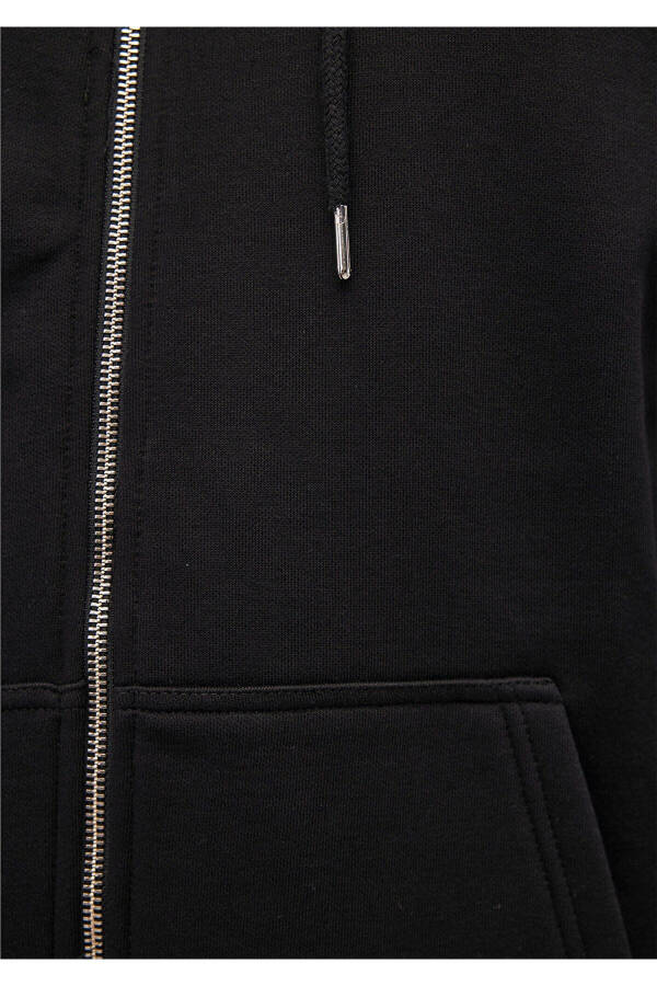 Black Basic Hoodie with Zipper 0s10277-900 - 6