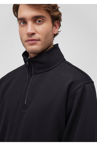 Black Basic Sweatshirt, Half Zip, 0S10278-900 - 5