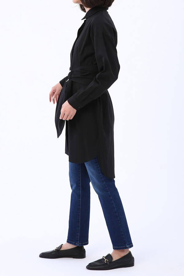 Black Belt Relaxed Fit Shirt Tunic - 3