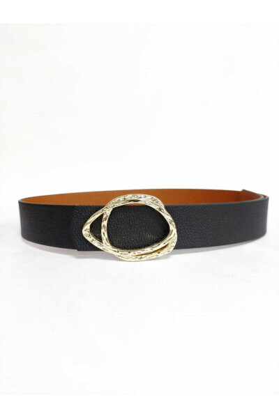 Black Belt with Gold Buckle for Women - 2