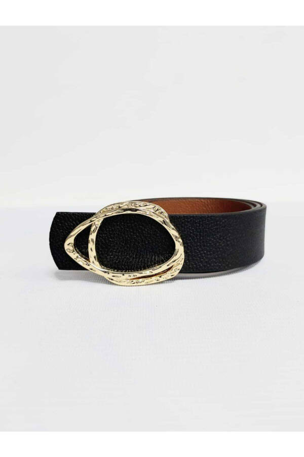 Black Belt with Gold Buckle for Women - 3