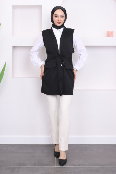 Black Belted Vest - 2