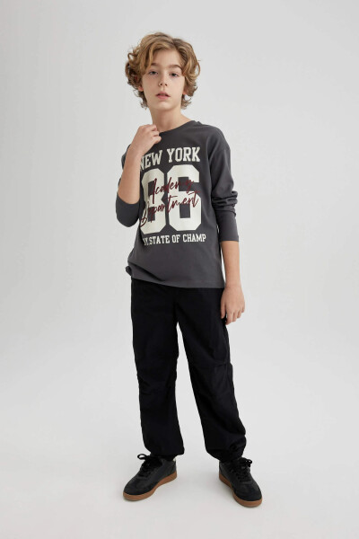 Black Boys' Jogger Parachute Pants - 6