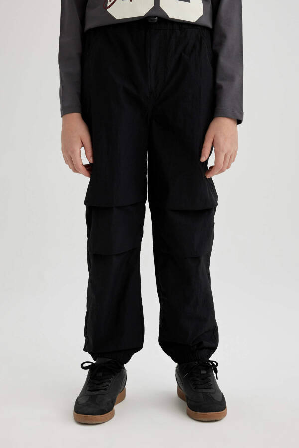 Black Boys' Jogger Parachute Pants - 7