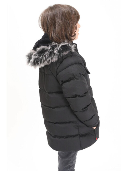 Black Boys' Puffer Jacket with Pocket Cover 15484 - 10