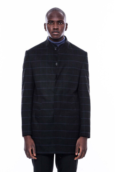 Black check collar coat - Wessi - 3