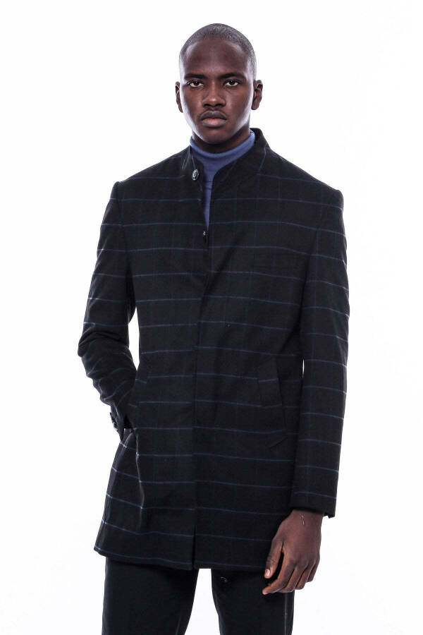 Black check collar coat - Wessi - 6