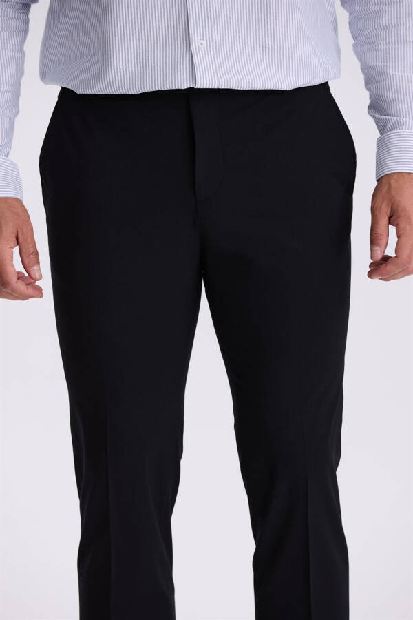 Black Comfort Fit Bamboo Blend Relaxed Fit Stretchy Fabric Trousers - 3