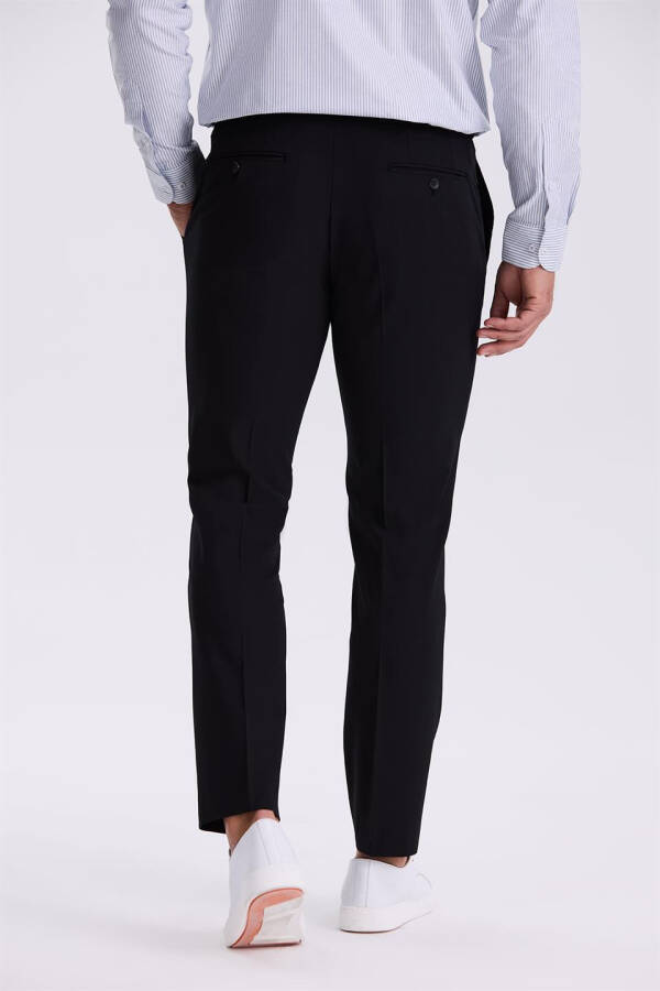 Black Comfort Fit Bamboo Blend Relaxed Fit Stretchy Fabric Trousers - 4