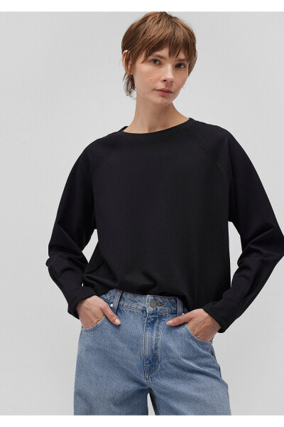 Black crew neck sweatshirt (1s10150-900) - 1