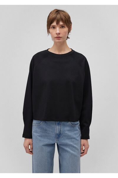 Black crew neck sweatshirt (1s10150-900) - 3