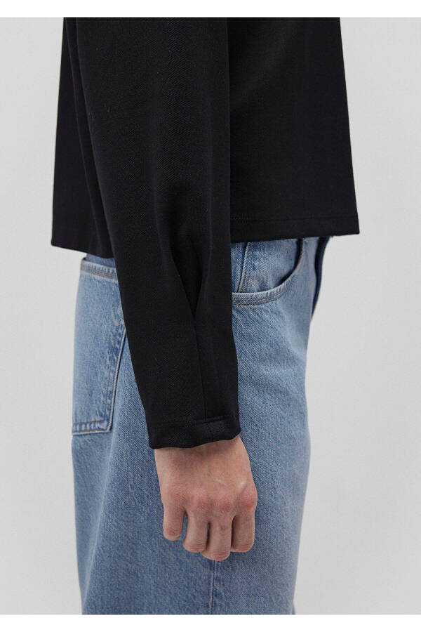 Black crew neck sweatshirt (1s10150-900) - 5